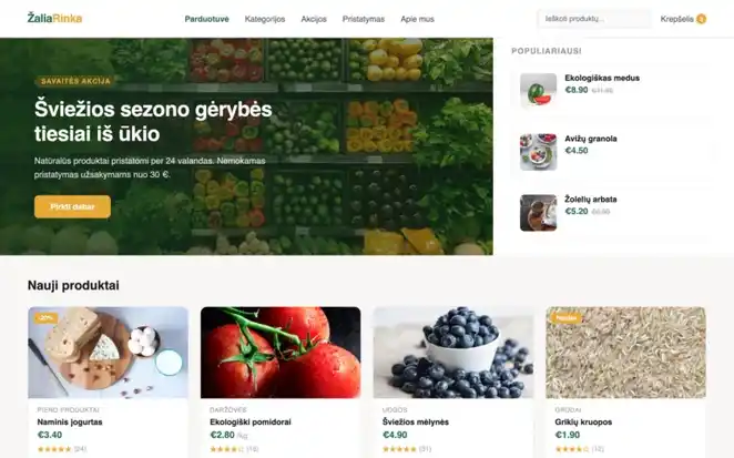 Maisto produktų el. parduotuvė